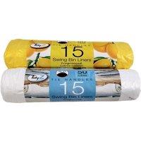 Tidyz Swing Bin Liners (Pack of 15) in Yellow