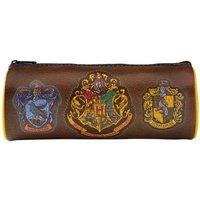 Harry Potter Hogwarts Crest Pencil Case in Dark Brown