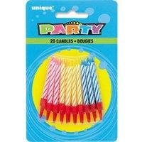 Unique Party Spiral Birthday Candles (Pack of 20)