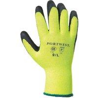 Portwest Thermal Grip Gloves in Yellow | Size: XL