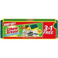 Elbow Grease Gripped Sponge Scourers (Pack of 4) in Light Green