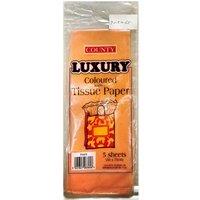 County Stationery Plain Tissue Paper (Pack of 5) in Orange
