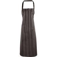 Premier Stripe Apron in Black