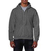 Gildan Heavy Blend Full Zip Full Zip Hoodie in Dark Grey | Size: XL