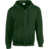 Gildan Heavy Blend Full Zip Full Zip Hoodie in Dark Green | Size: Large