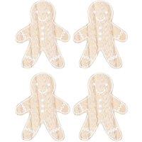 Something Different Gingerbread Man Christmas Coaster Set (Pack of 4) in Medium Beige