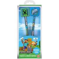 Minecraft Icon Pencil & Topper Pack of 2 in Light Blue