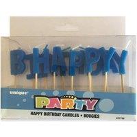 Unique Party Happy Birthday Pick Candles in Blue