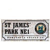 Newcastle United FC Retro Street Sign in Black