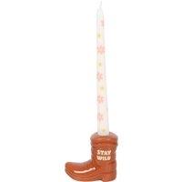 Something Different Cowboy Boot Candle & Holder in White