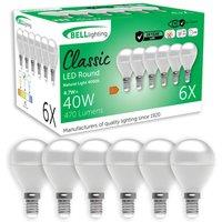 BELL Lighting E14 LED Golf Ball Bulb Non-Dimmable Natural White 4.7W Small Screw | Size: Pack of 3