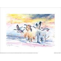 Jennifer Rose Geese Winter Sky Print