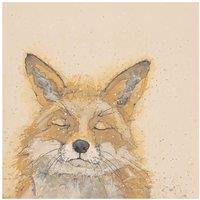 Bev Davies Zen Fox Paper Poster in Medium Beige