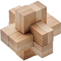 MidOcean Squarenats Bamboo Puzzle Brain Training Game in Cream