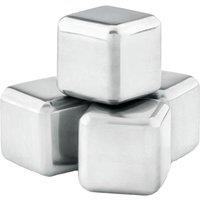 MidOcean Icy Stainless Steel Reusable Ice Cubes (Pack of 4) in Silver
