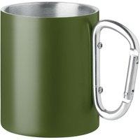 MidOcean Trumba Metal Double Wall 300ml Mug in Dark Green