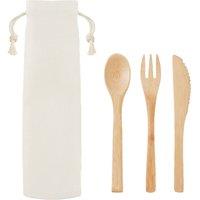 MidOcean Setboo Bamboo Cutlery Set in Beige