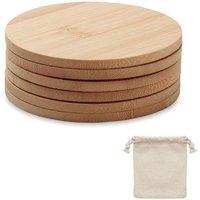 MidOcean Bayin Bamboo Coasters (Pack of 6) in Cream