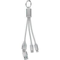 MidOcean 4 in 1 Keyring Charging Cable in Silver
