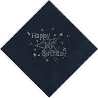 Celebration Station 16th Birthday Napkin in Black