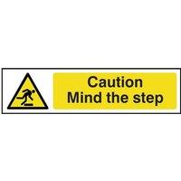 Scan Caution Mind The Step - Pvc Sign 200 X 50mm