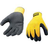 Dewalt Yellow Knit Back Latex Gloves - Large
