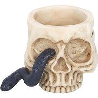 Something Different Skull & Snake Tealight Holder in White