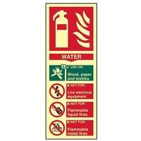 Scan Fire Extinguisher Composite Water - Photoluminescent 75 X 200mm