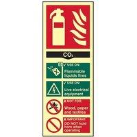 Scan Fire Extinguisher Composite Co2 - Photoluminescent 75 X 200mm