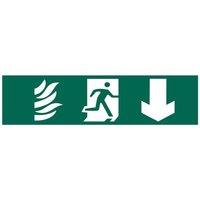 Scan Running Man Arrow Down - Pvc Sign 200 X 50mm