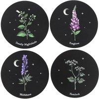 MidOcean Poisonous Plants Coaster Set in Black