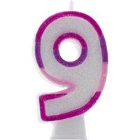 Apac 9 Anniversary Birthday Candle in Pink