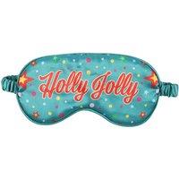 Something Different Holly Jolly Satin Sleep Mask in Blue