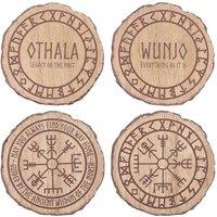 Something Different Norse Mythology Wood Coasters (Pack of 4) in Natural