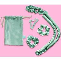 Give Me Heatless Hair Curlers Set - Styling Haircare Tools - Scrunchies Clip & Padded Rod in Blue