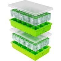 Oliver's Kitchen Ice Cube Tray Set of 2 - Large Cubes in Green