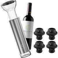 Oliver's Kitchen Vacuum Wine Saver Set Pump in Silver