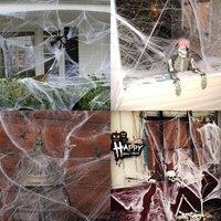 AKA HALLOWEEN SPIDER WEB WEBBING 10 SPIDERS COBWEB in White