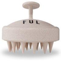 FUL Scalp Massager Brush White - Silicone Exfoliator for Hair Growth, Flakes & Deep Cleansing in Beige
