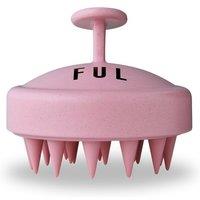 FUL Scalp Massager Brush Pink - Silicone Exfoliator for Hair Growth, Flakes & Deep Cleansing