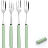 Glim & Glam Dessert Pastry Forks Porelain Handle 18/8 Stainless Steel Turquoise x4