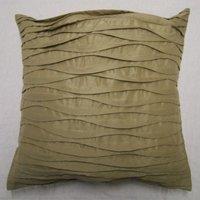 HomeSpace Direct Lyon Pleated Faux Silk Scatter Cushion Cover in Beige | Size: 45 cm x 45 cm