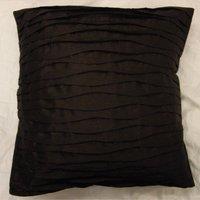 HomeSpace Direct Lyon Pleated Faux Silk Scatter Cushion Cover in Chocolate | Size: 45 cm x 45 cm