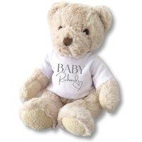 Aye Do Gifts Personalised Luxury Teddy Bear with Surname Heart T-Shirt in Beige