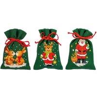 Vervaco PPBAG XMAS PK3 - Counted Cross Stitch Kit: Gift Bags: Christmas: Set of 3