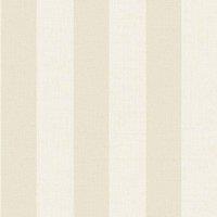 Grandeco Wide Textured Stripe Wallpaper in Light Beige