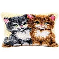 Groves & Thames L/HK CUSH KITTENS - Latch Hook Kit: Cushion: Kittens - Vervaco