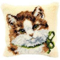 Groves & Thames L/HK CUSH KITTEN - Latch Hook Kit: Cushion: Kitten - Vervaco