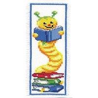 Groves & Thames B/MARK BOOKWORM - Counted Cross Stitch Kit: Bookmark: Bookworm - Vervaco