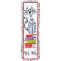 Vervaco B/MARK CATS 2 - Counted Cross Stitch Kit: Bookmark: Cats 2 in Green